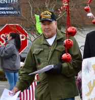 Larry Geringer distributing flyers